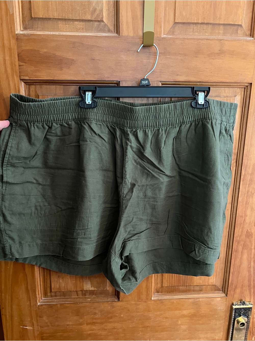 Women’s Olive Green Casual Elastic-Waist Shorts